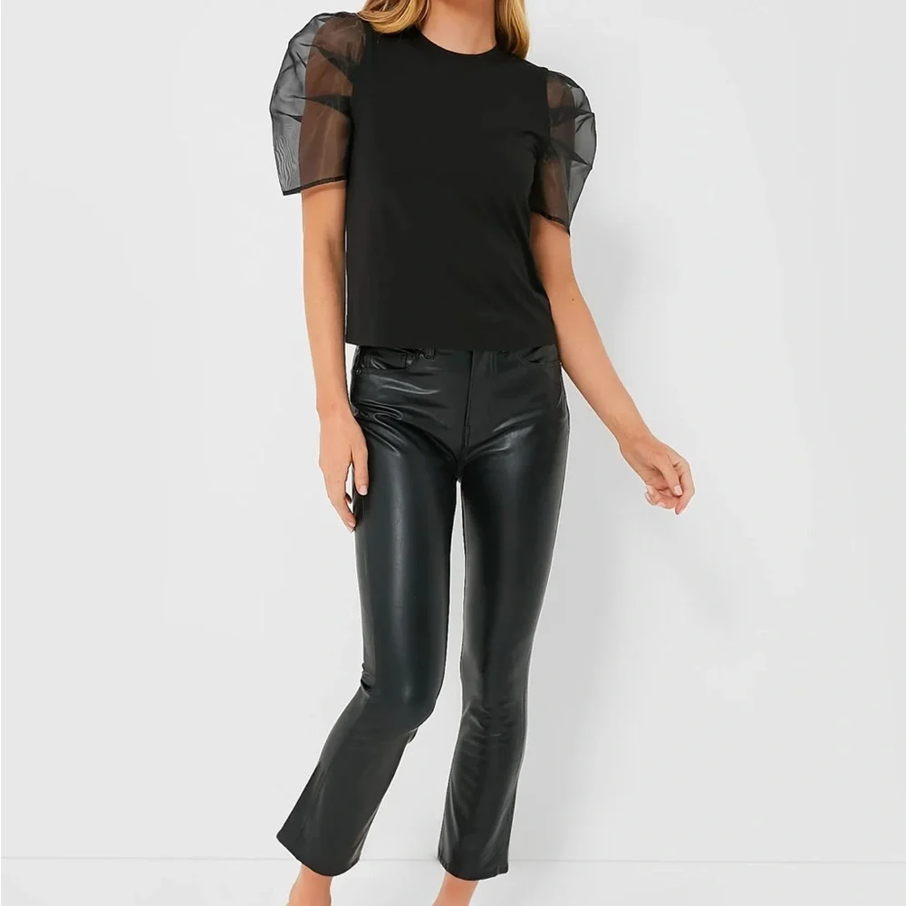 HYACINTH HOUSE
Black Tulle Sleeve Darby Blouse - Picture 2 of 11